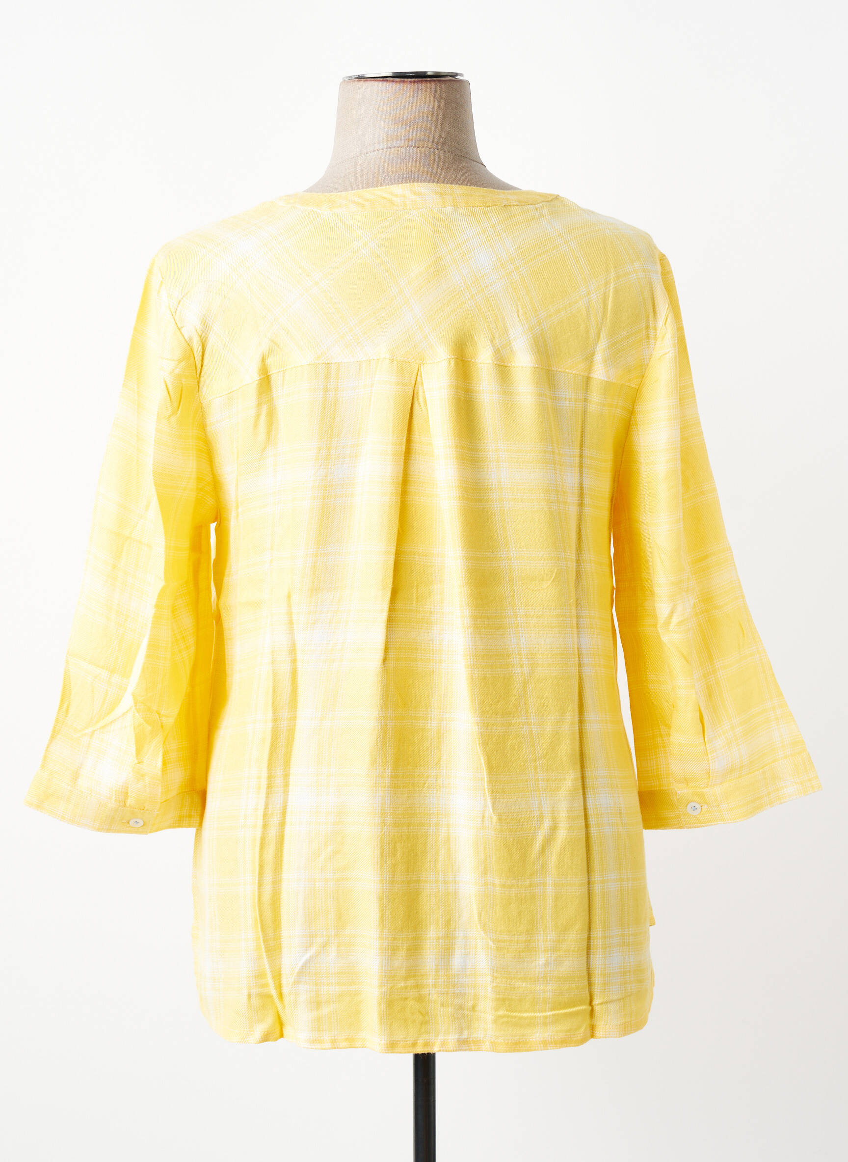 Blouse poignets boutonnés avec fente manches 3/4 jaune SHEEGO femme