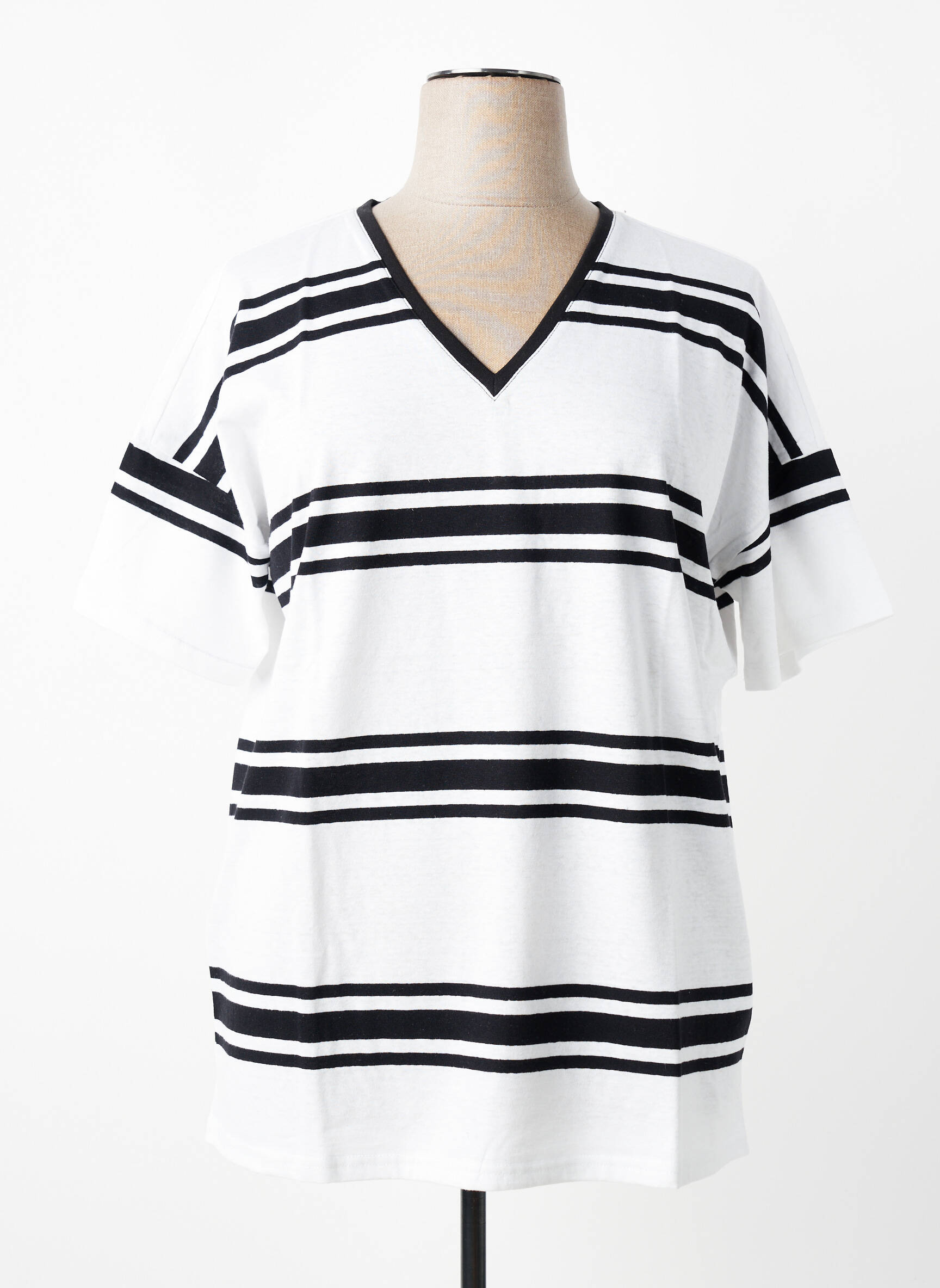 T-shirt coupe droite manches courtes blanc SHEEGO femme