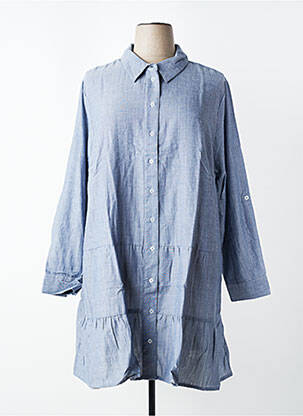 Robe mi-longue manches longues manches longues bleu SHEEGO femme