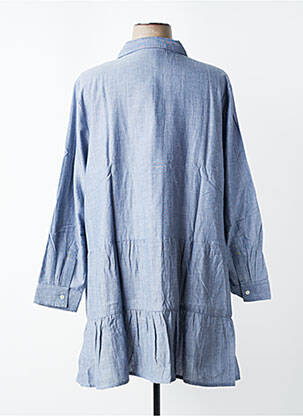 Robe mi-longue manches longues manches longues bleu SHEEGO femme