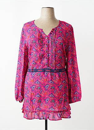 Tunique manches longues imprimé fantaisie rose SHEEGO femme