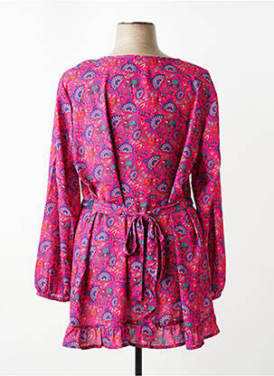 Tunique manches longues imprimé fantaisie rose SHEEGO femme