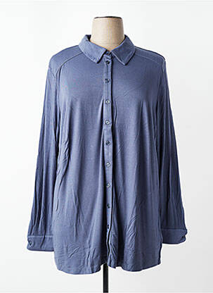 Chemisier coupe droite manches longues bleu SHEEGO femme
