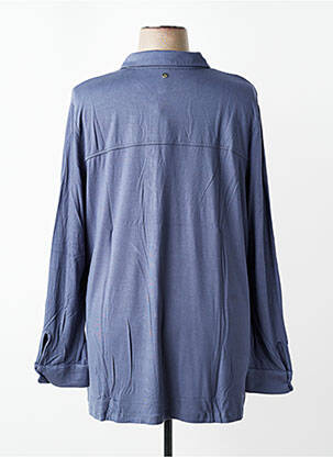 Chemisier coupe droite manches longues bleu SHEEGO femme