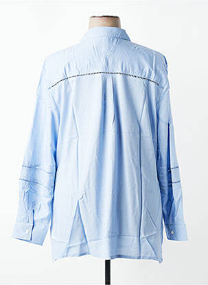 Chemisier coupe fluide manches longues bleu SHEEGO femme