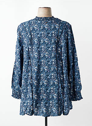 Tunique manches longues fermeture boutonnée sur le devant bleu SHEEGO femme
