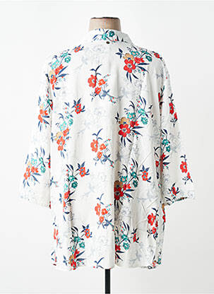 Tunique manches longues fermeture boutonnée sur le devant blanc SHEEGO femme