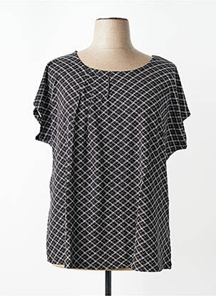 Top stretch manches courtes noir SHEEGO femme