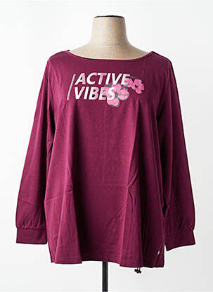 T-shirt sérigraphie floquée manches longues violet SHEEGO femme