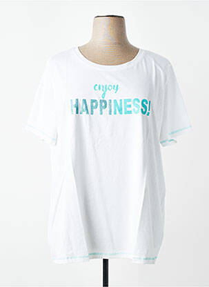 T-shirt sérigraphie floquée manches courtes blanc SHEEGO femme
