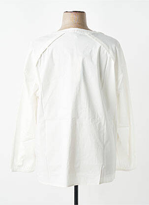 Blouse tissage popeline manches longues blanc TRIANGLE femme
