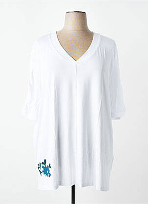 T-shirt coupe droite manches courtes blanc SHEEGO femme