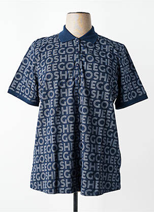Polo coupe droite manches courtes bleu SHEEGO femme