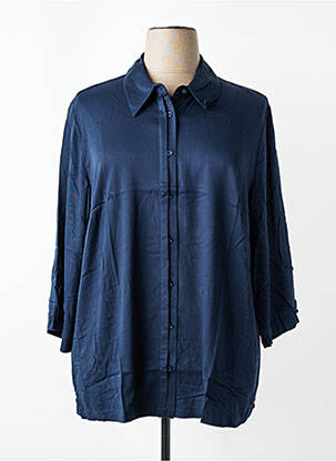 Chemisier coupe droite manches longues bleu SHEEGO femme