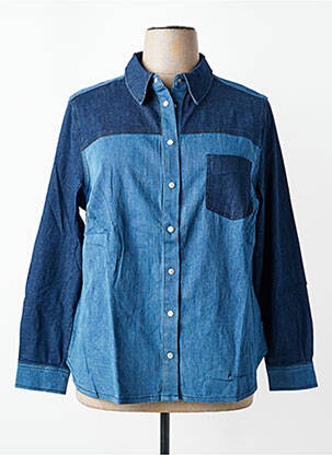 Chemisier coupe cintrée manches longues bleu SHEEGO femme