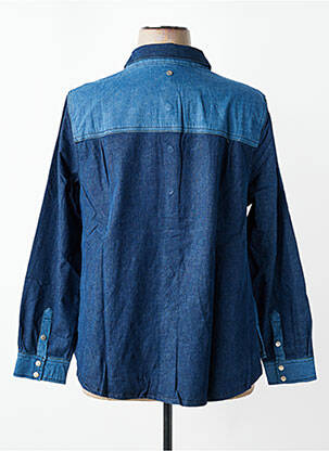 Chemisier coupe cintrée manches longues bleu SHEEGO femme