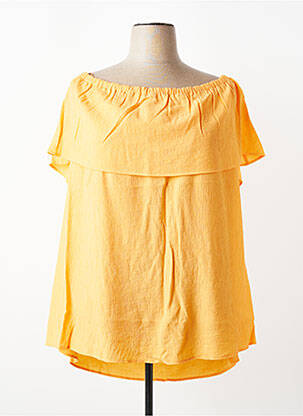 Top coupe fluide sans manche orange TRIANGLE femme