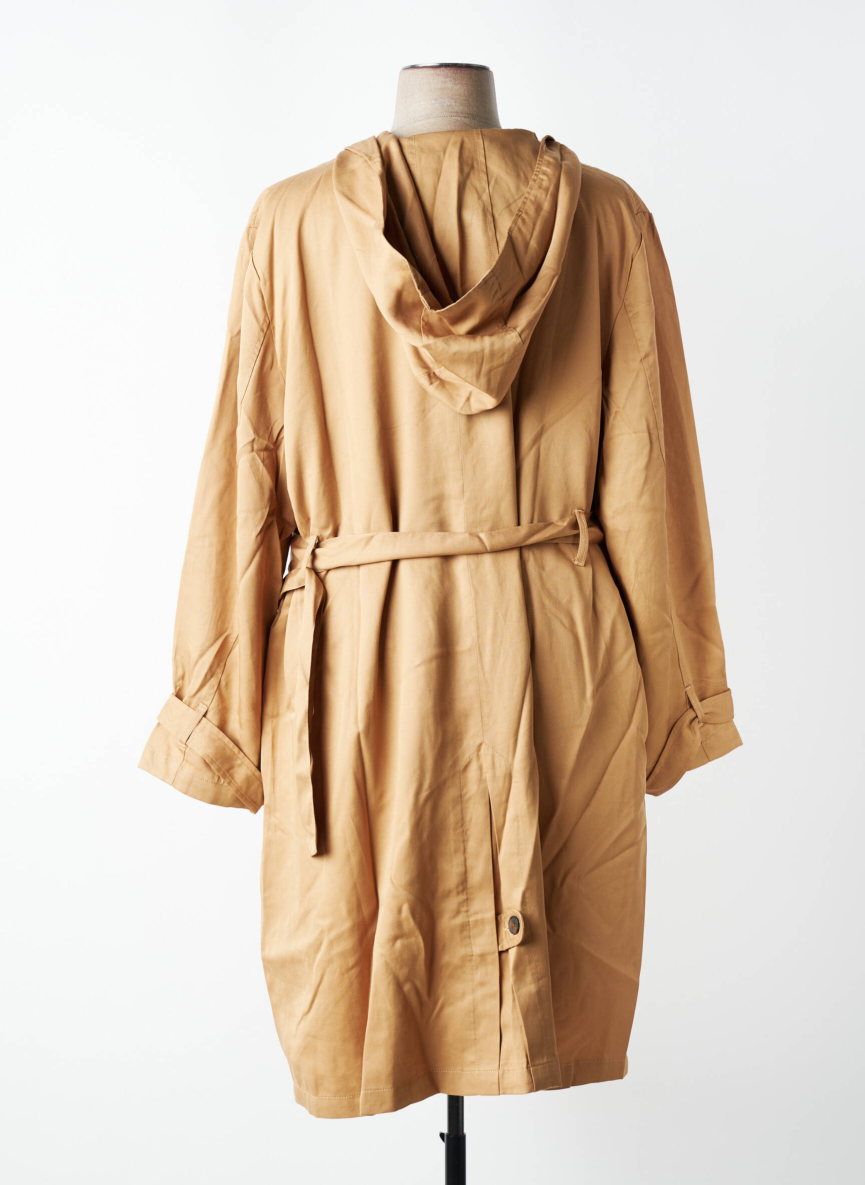 Trench tissage popeline a capuche marron SHEEGO femme