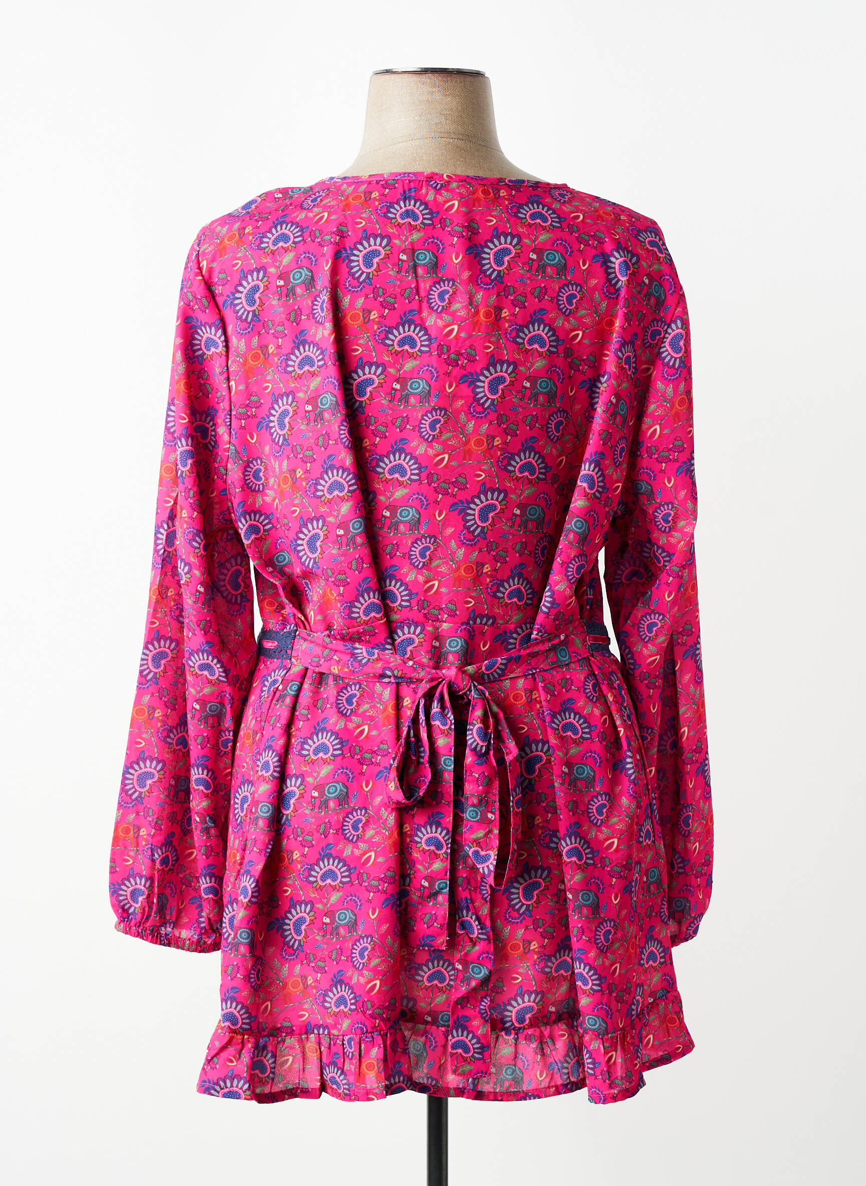 Tunique manches longues imprimé fantaisie rose SHEEGO femme