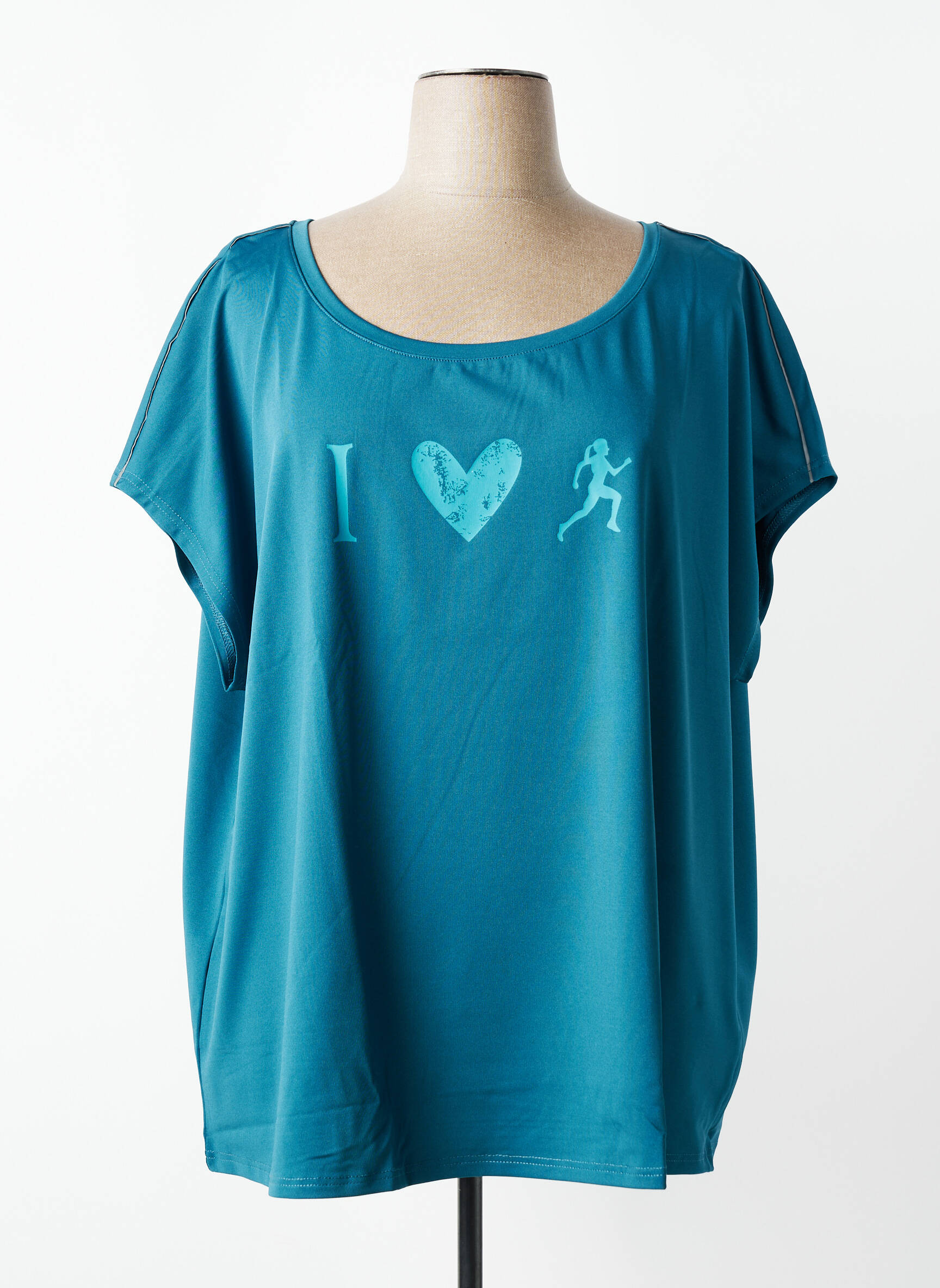 T-shirt imprimé fantaisie manches courtes bleu SHEEGO femme