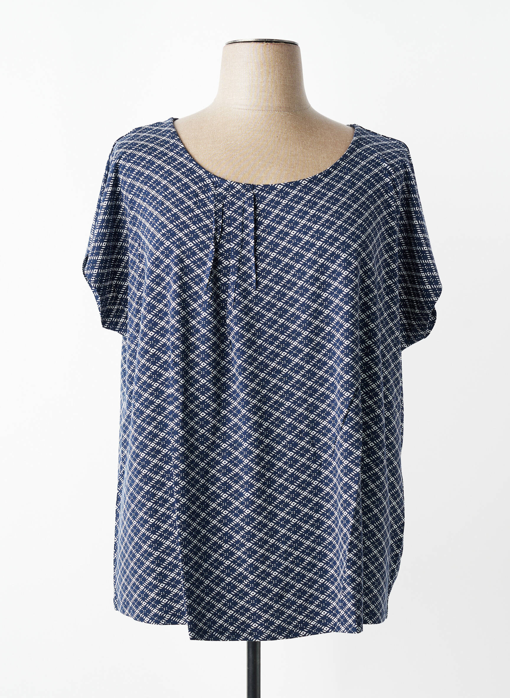Top stretch manches courtes bleu SHEEGO femme