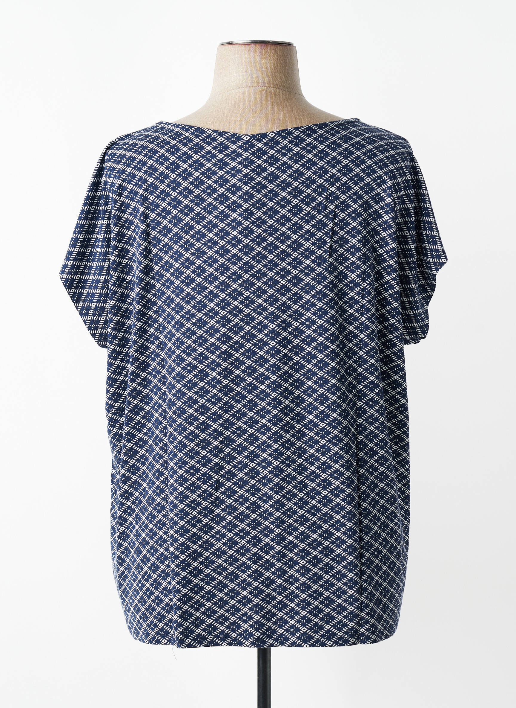 Top stretch manches courtes bleu SHEEGO femme