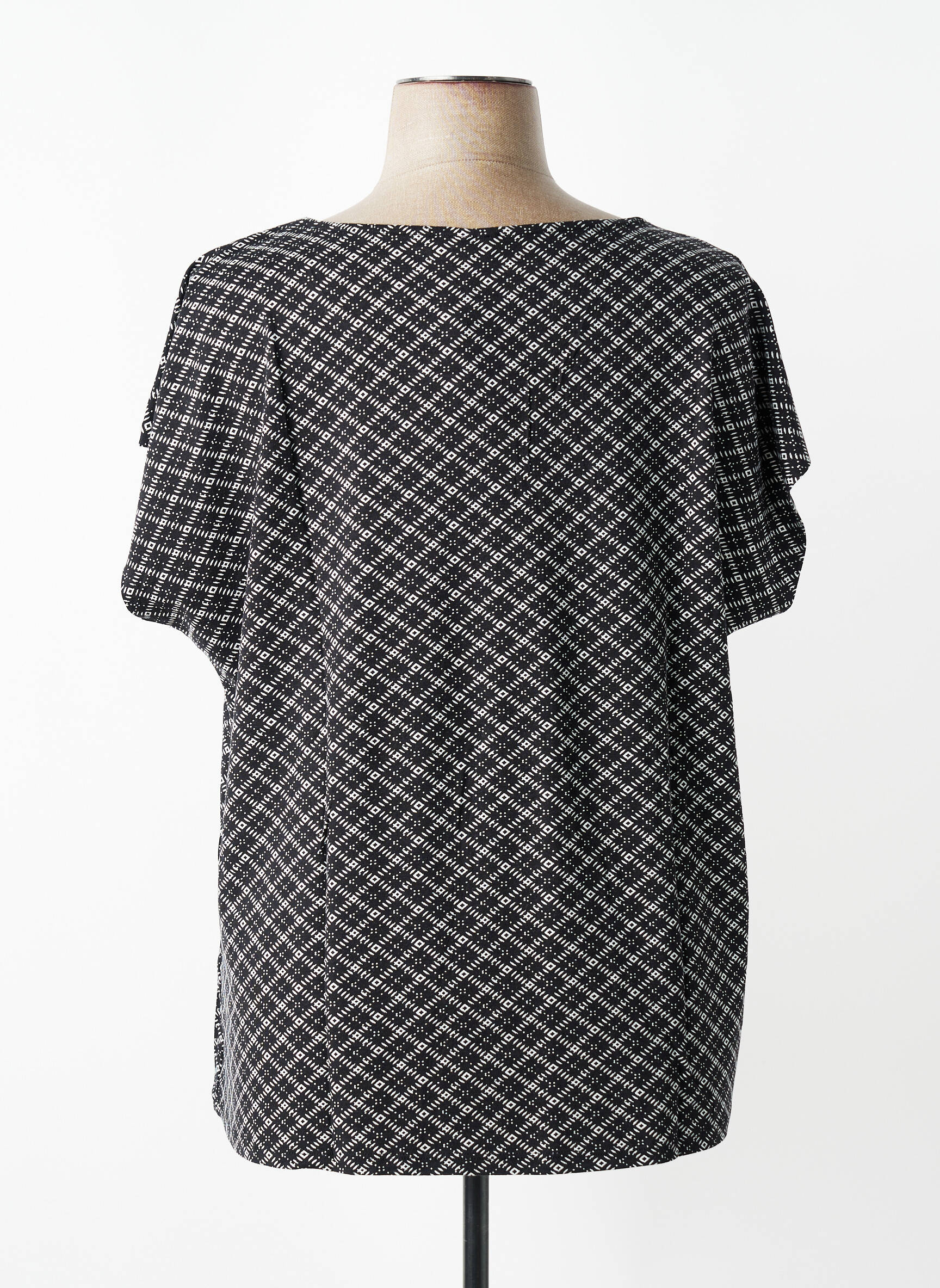 Top stretch manches courtes noir SHEEGO femme