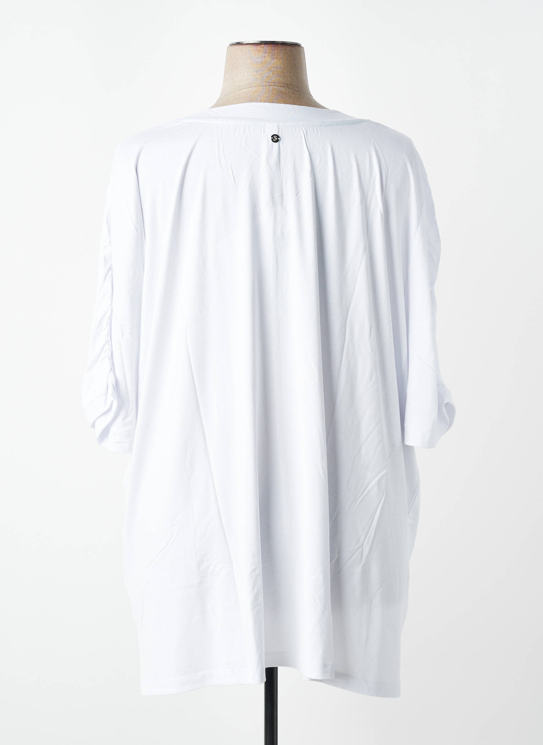 T-shirt coupe droite manches courtes blanc SHEEGO femme