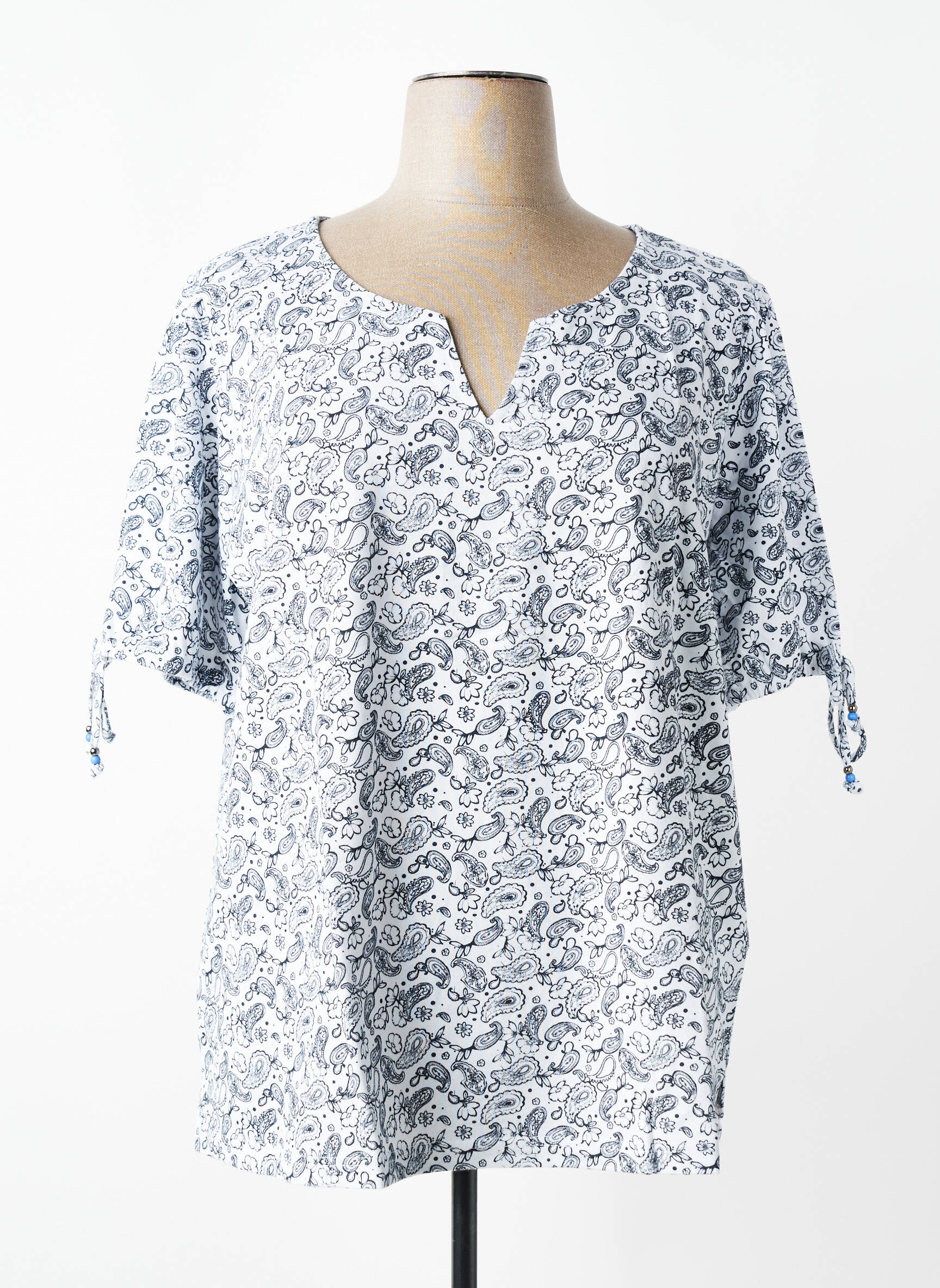 Top stretch manches courtes blanc SHEEGO femme