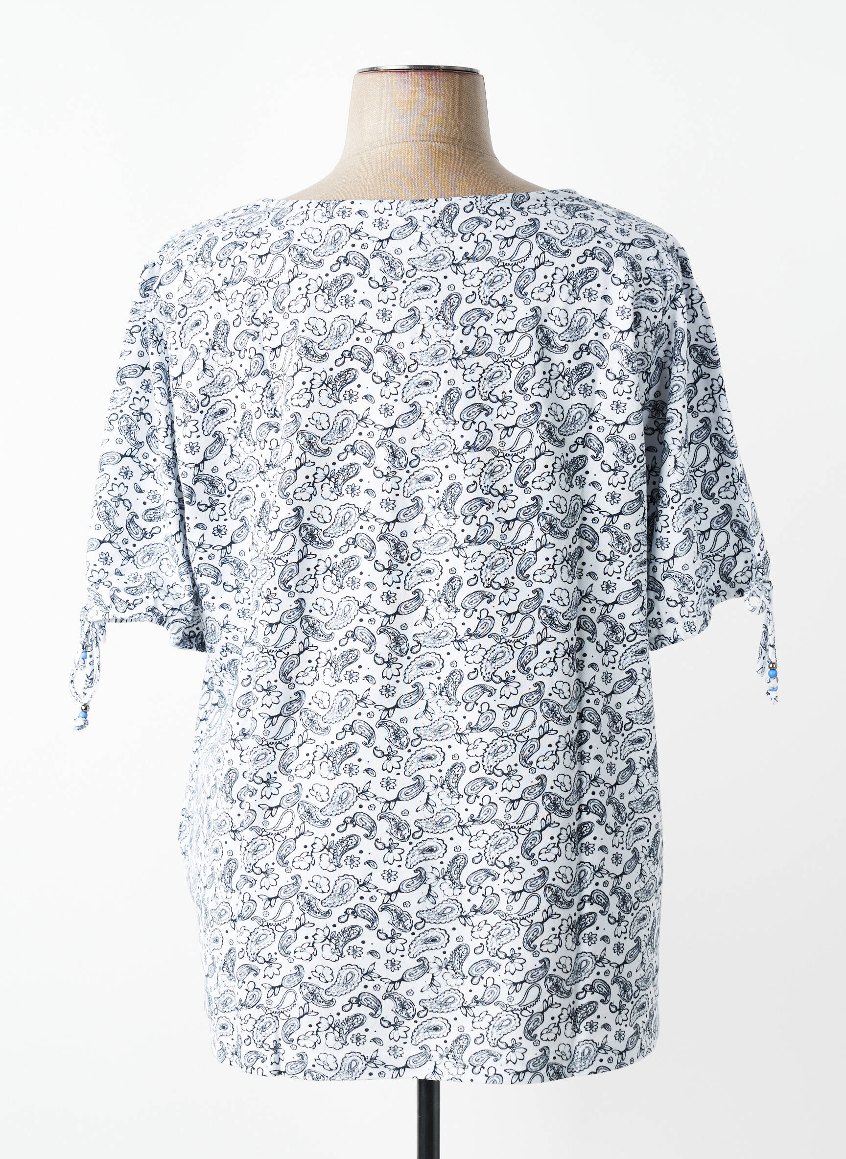 Top stretch manches courtes blanc SHEEGO femme