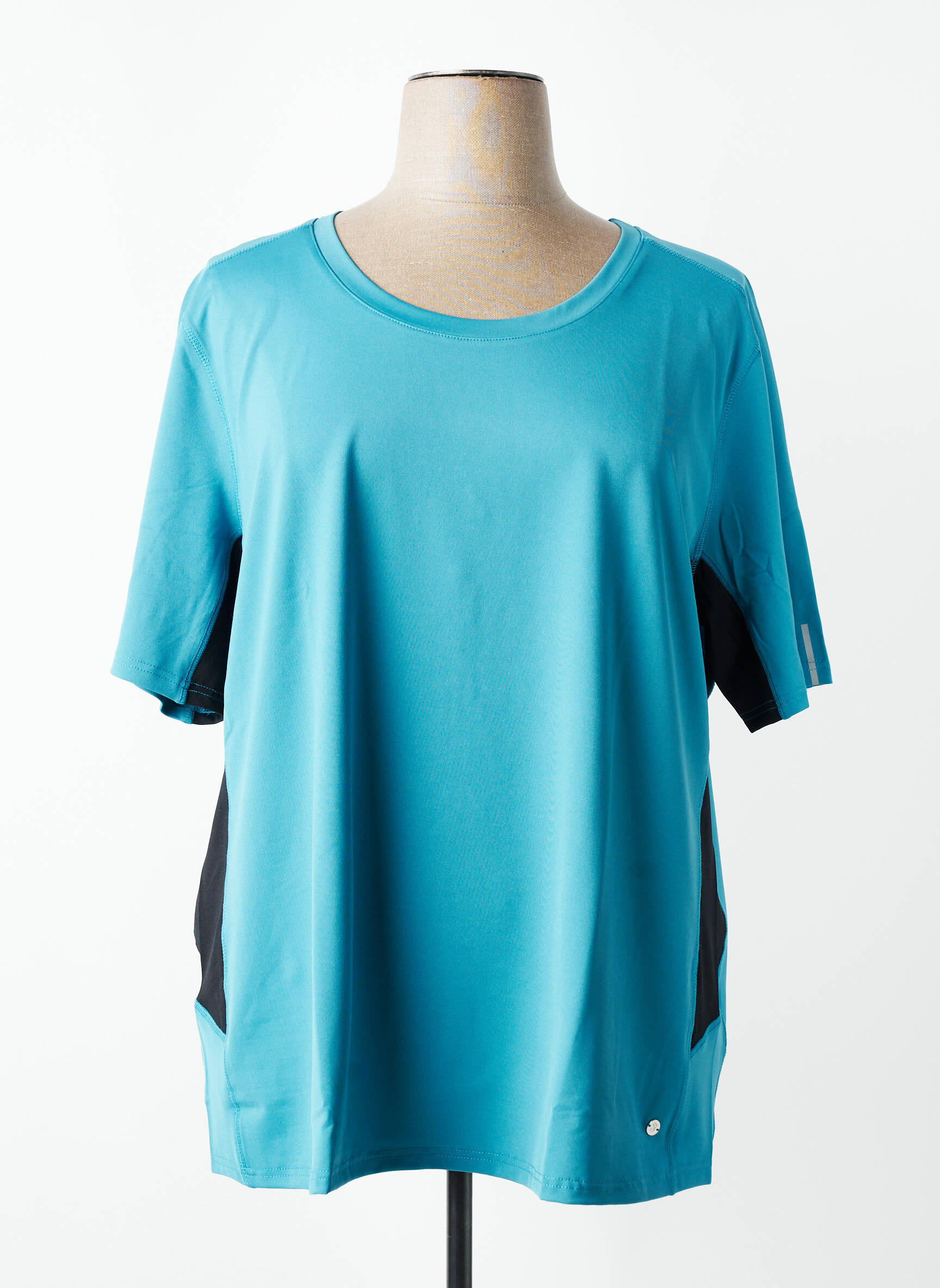 T-shirt coupe droite manches courtes bleu SHEEGO femme