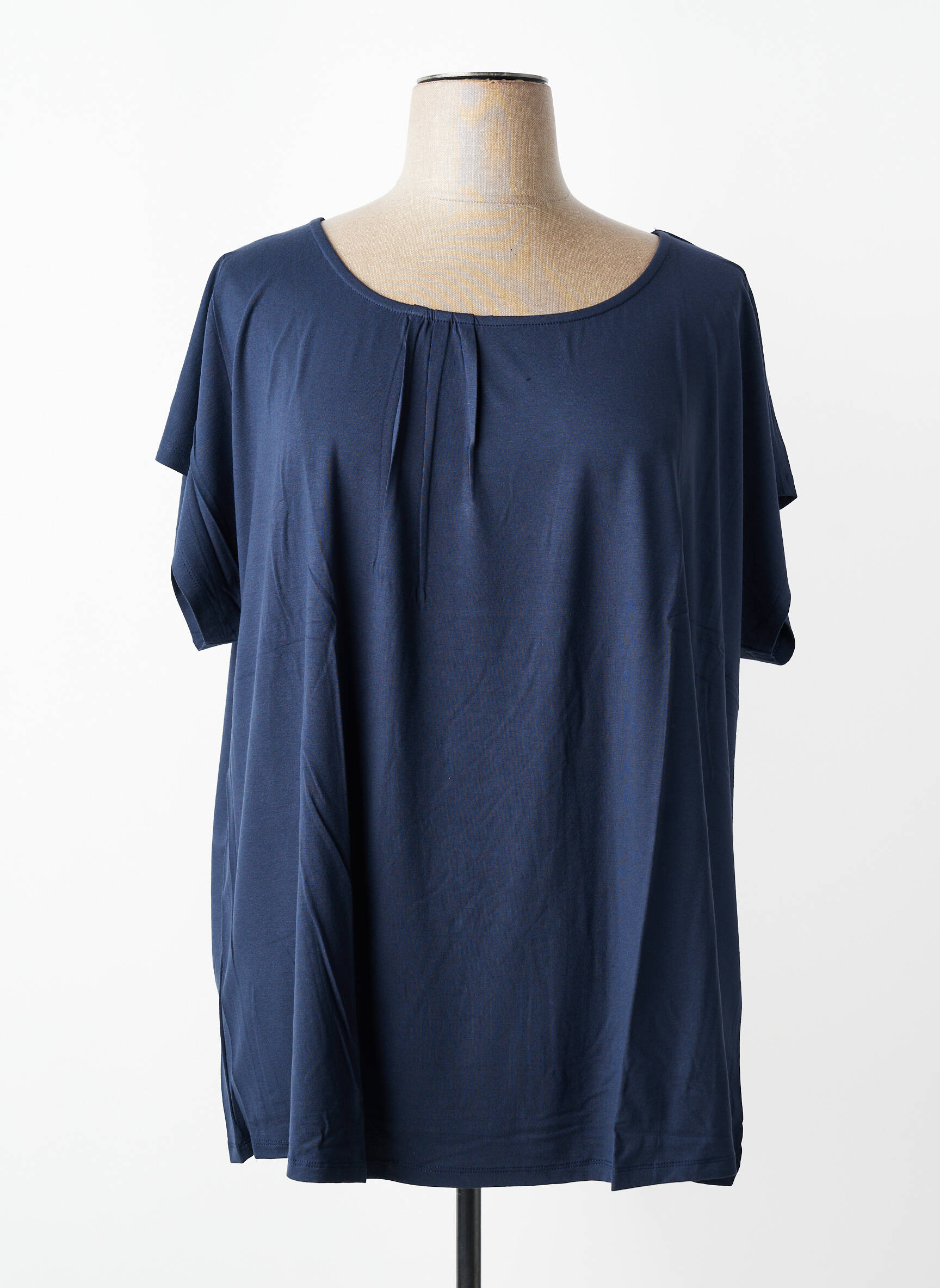Top stretch manches courtes bleu SHEEGO femme