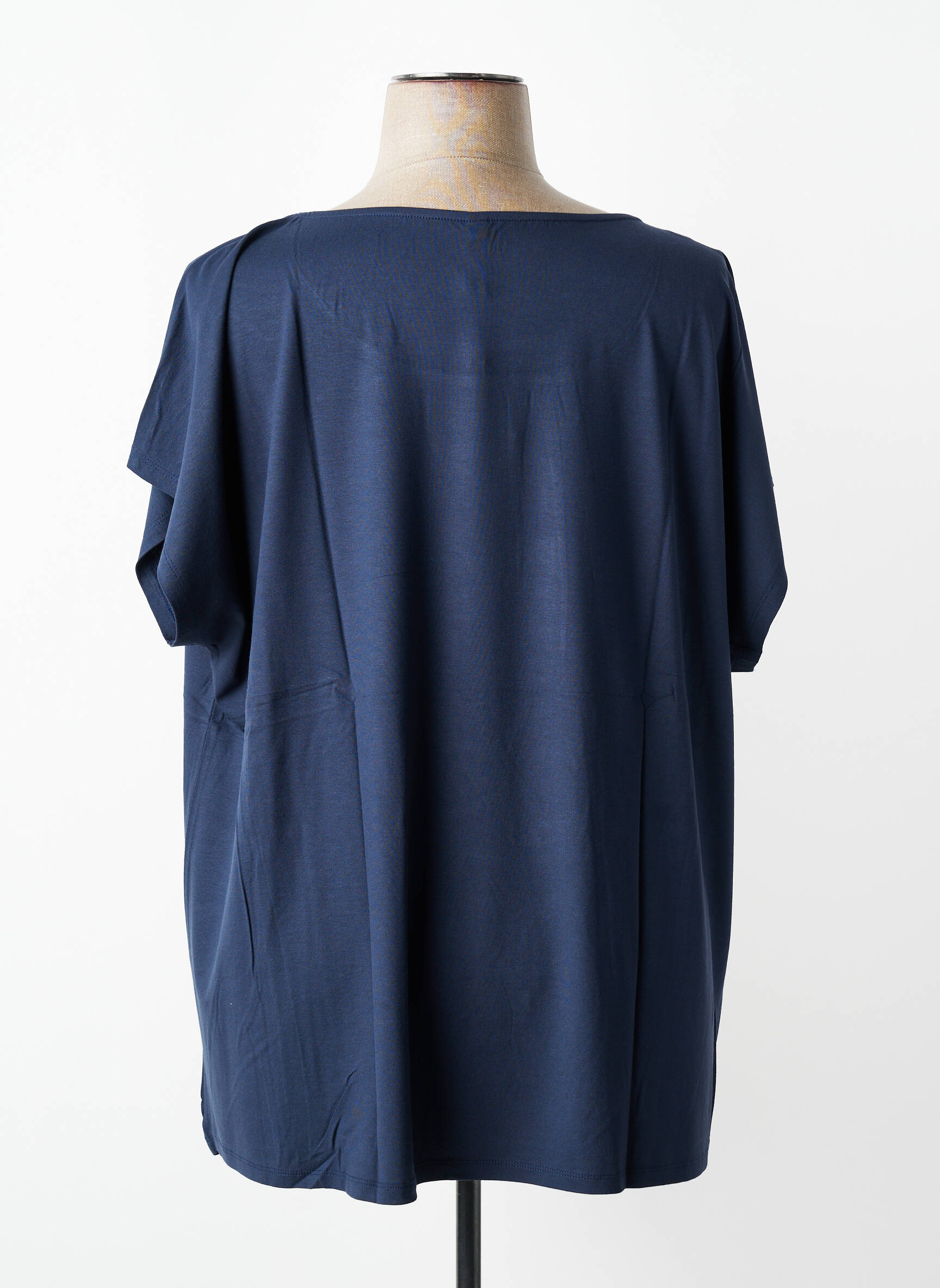 Top stretch manches courtes bleu SHEEGO femme