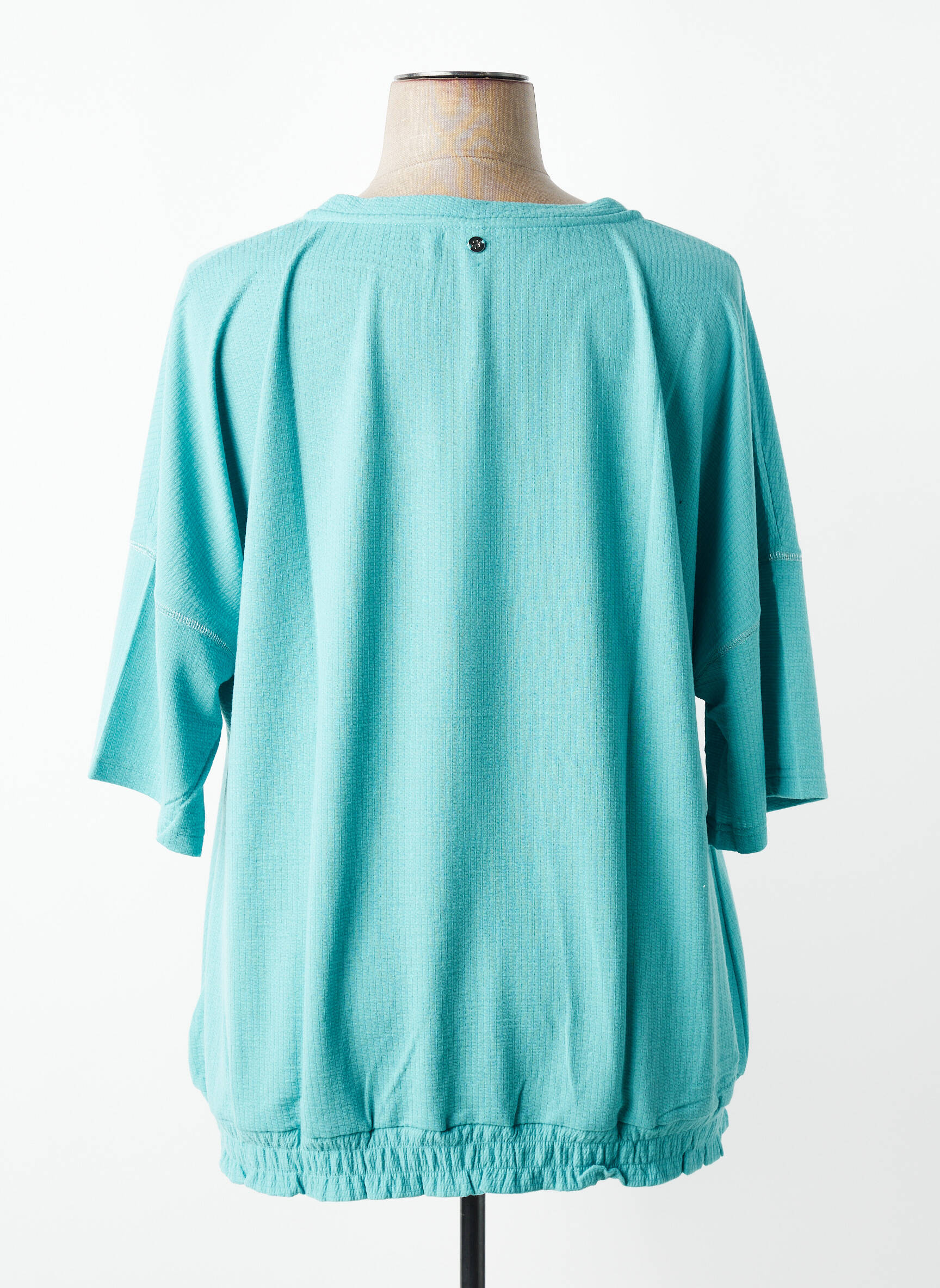 Top stretch manches courtes bleu SHEEGO femme