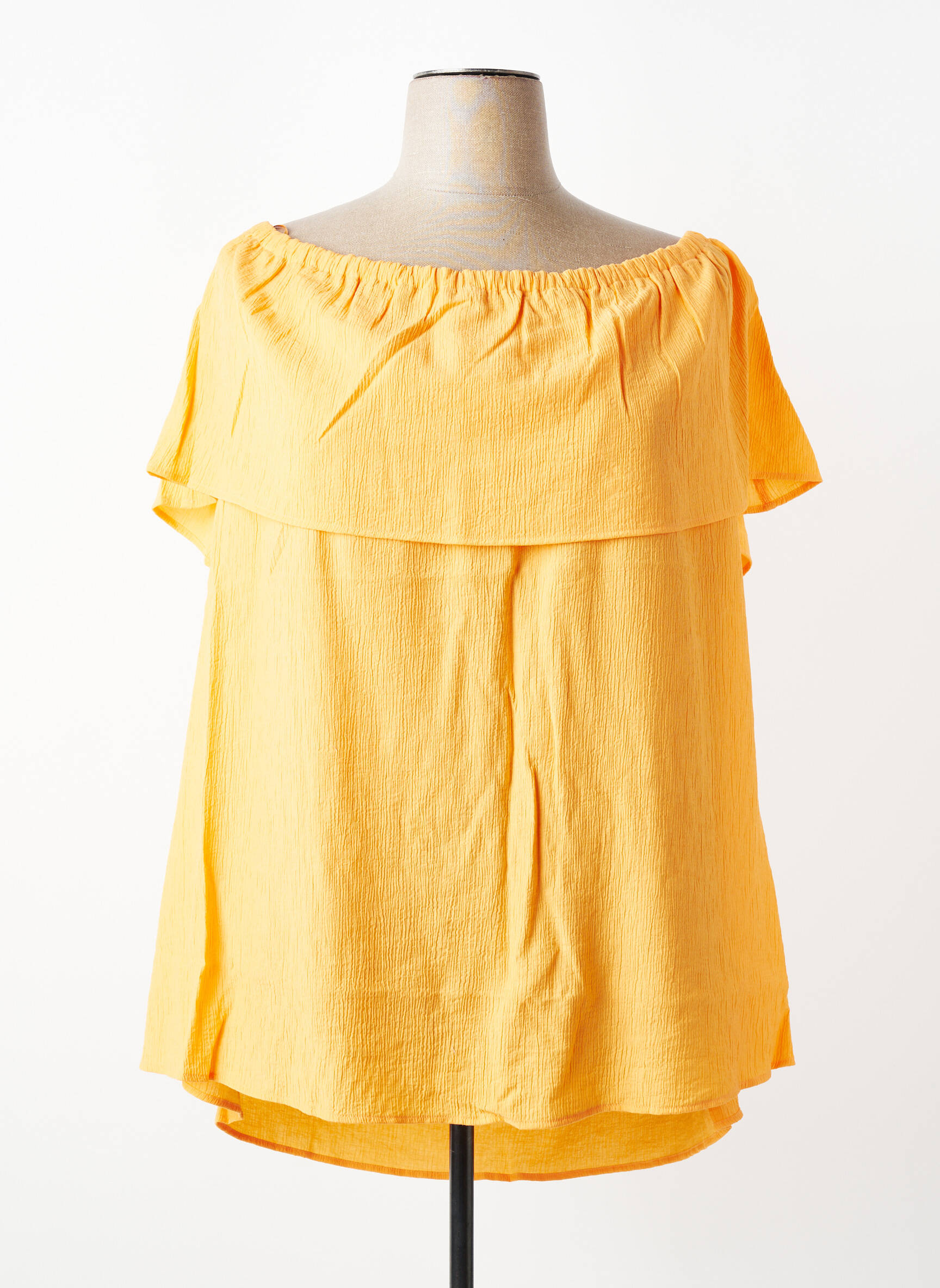 Top coupe fluide sans manche orange TRIANGLE femme