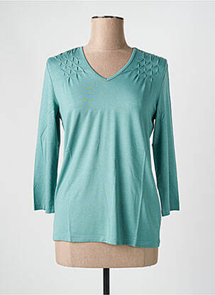 T-shirt manches 3/4 manches 3/4 vert LINEA TESINI femme