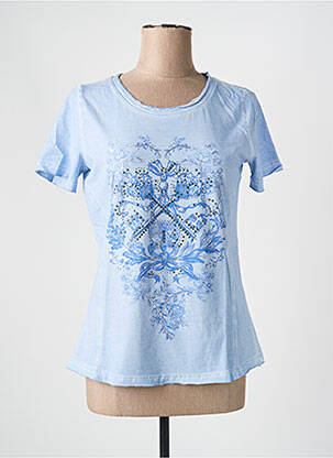 T-shirt sérigraphie avec strass manches courtes bleu HEINE femme