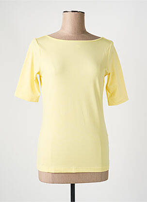 Top stretch manches courtes jaune HEINE femme