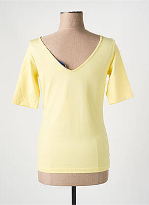 Top stretch manches courtes jaune HEINE femme