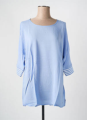 Tunique manches longues légère et transparente bleu SHEEGO femme