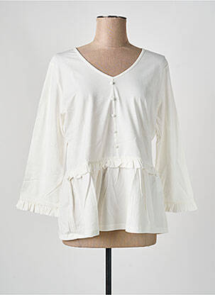 Tunique manches longues col v beige LINEA TESINI femme