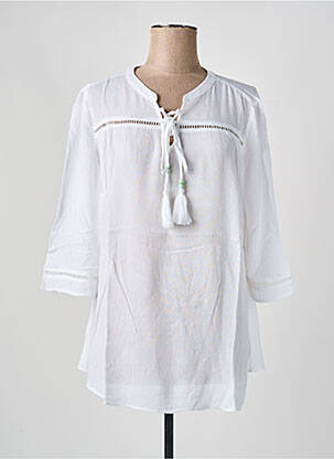 Tunique manches longues légère et transparente blanc SHEEGO femme