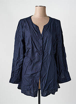 Chemisier coupe cintrée manches longues bleu SHEEGO femme