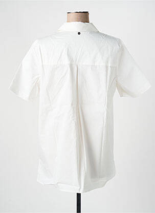 Blouse tissage popeline manches courtes blanc SHEEGO femme