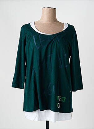 T-shirt manches 3/4 manches 3/4 vert SHEEGO femme