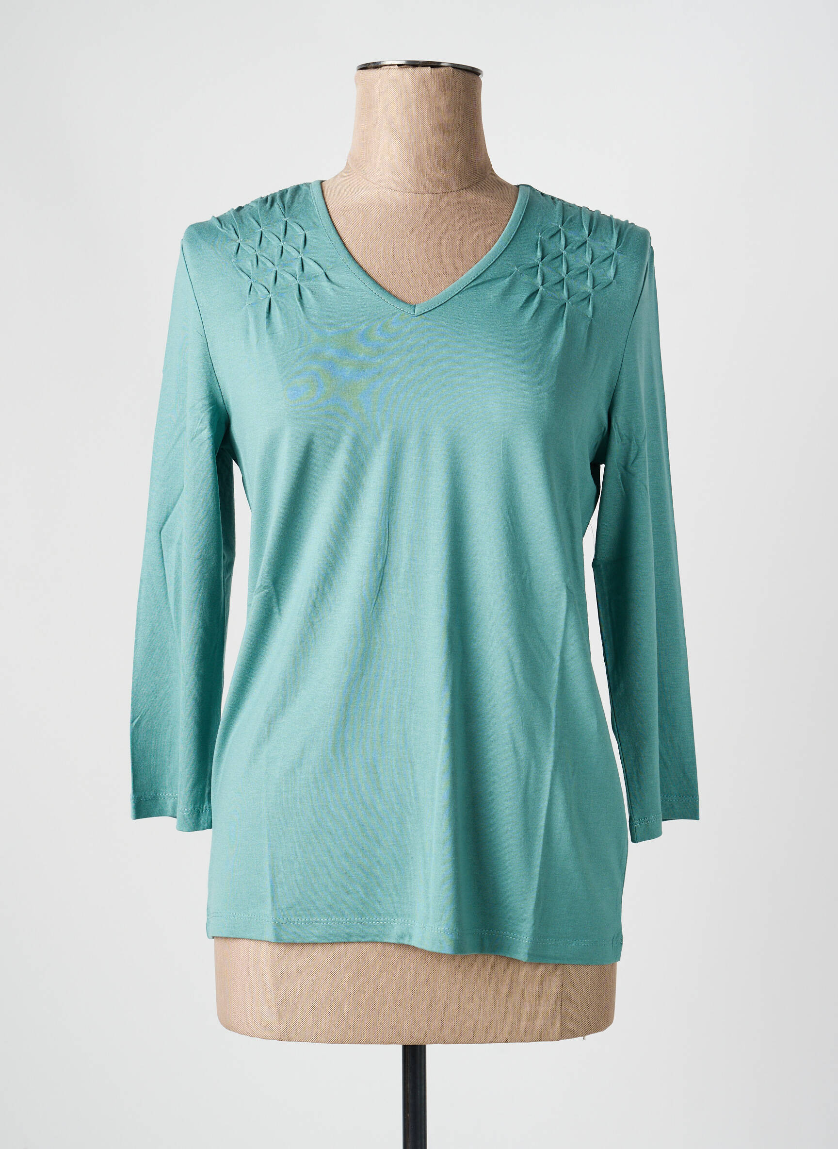 T-shirt manches 3/4 manches 3/4 vert LINEA TESINI femme