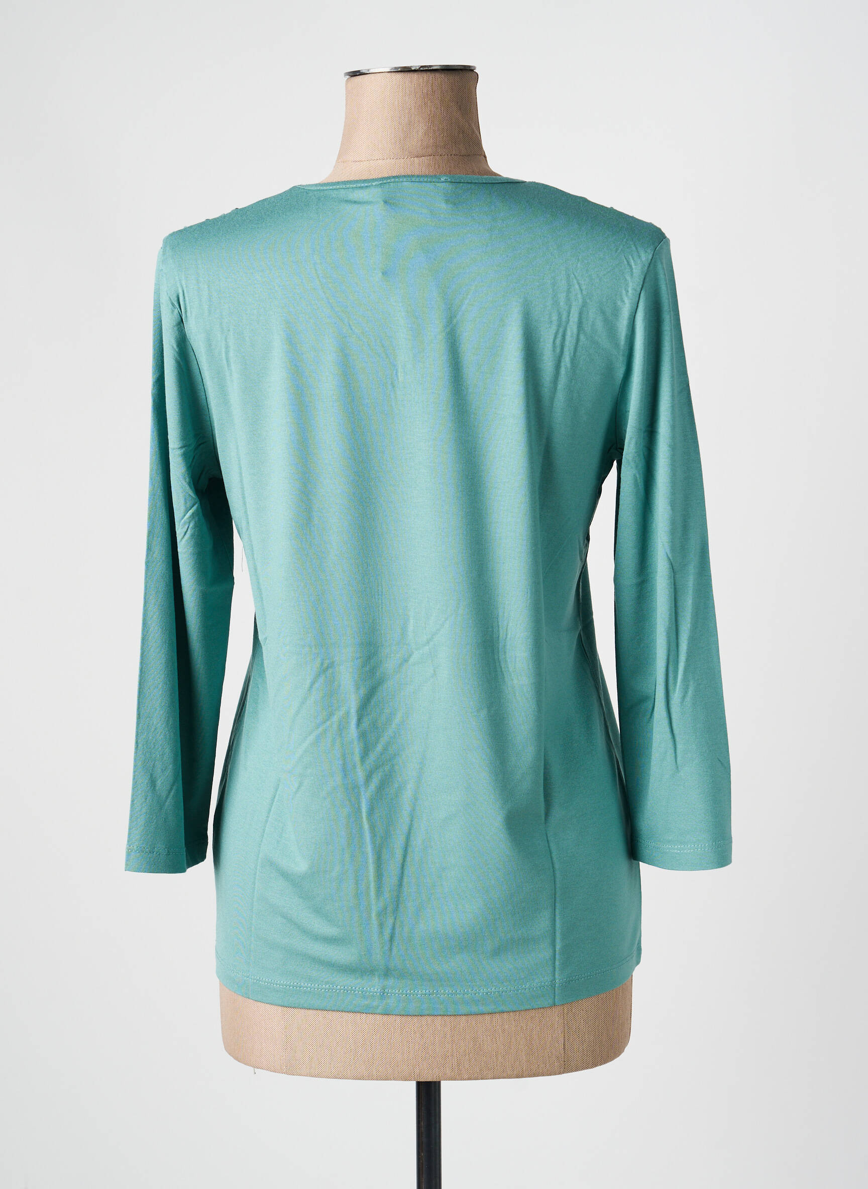 T-shirt manches 3/4 manches 3/4 vert LINEA TESINI femme