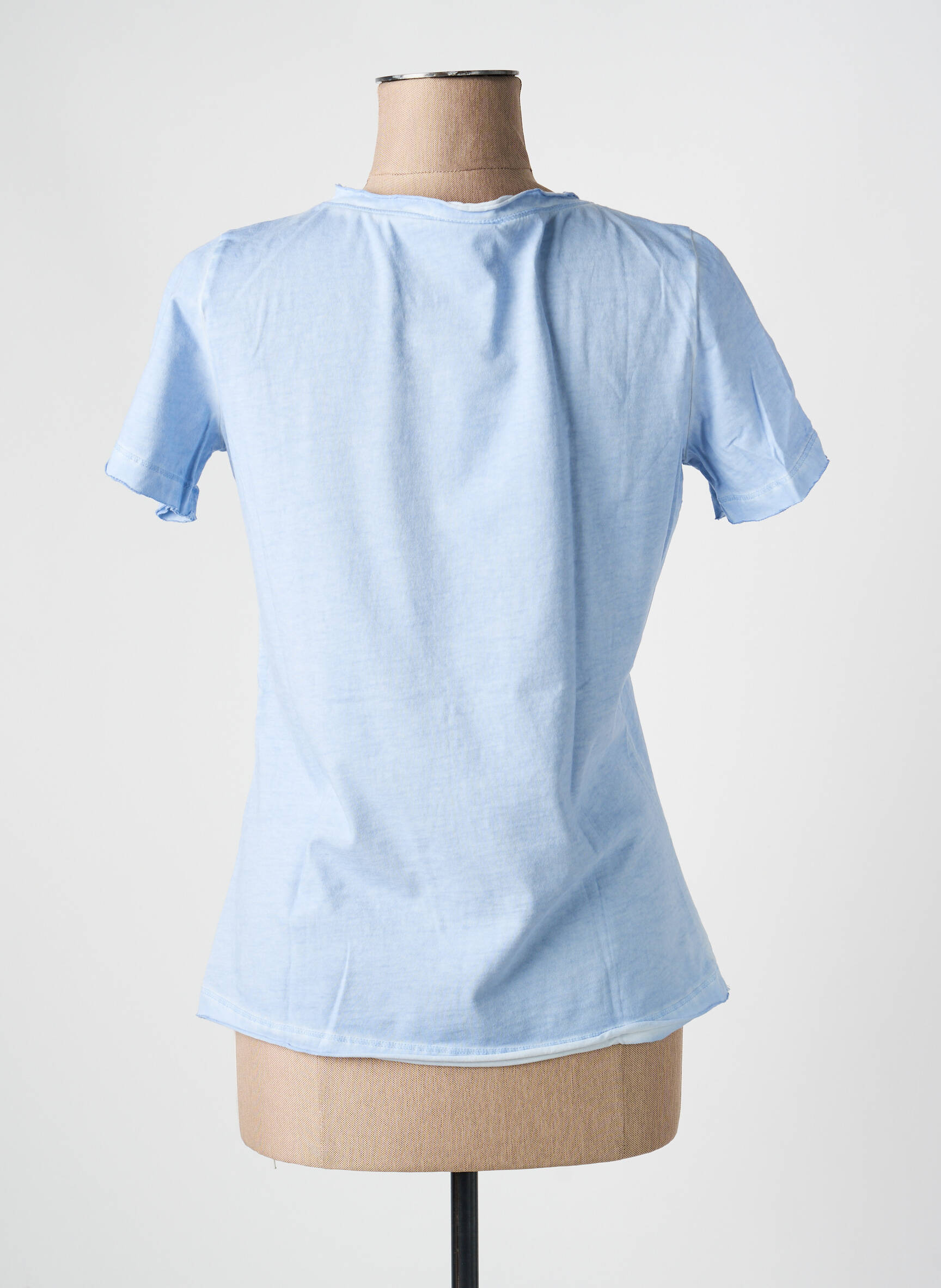 T-shirt sérigraphie avec strass manches courtes bleu HEINE femme