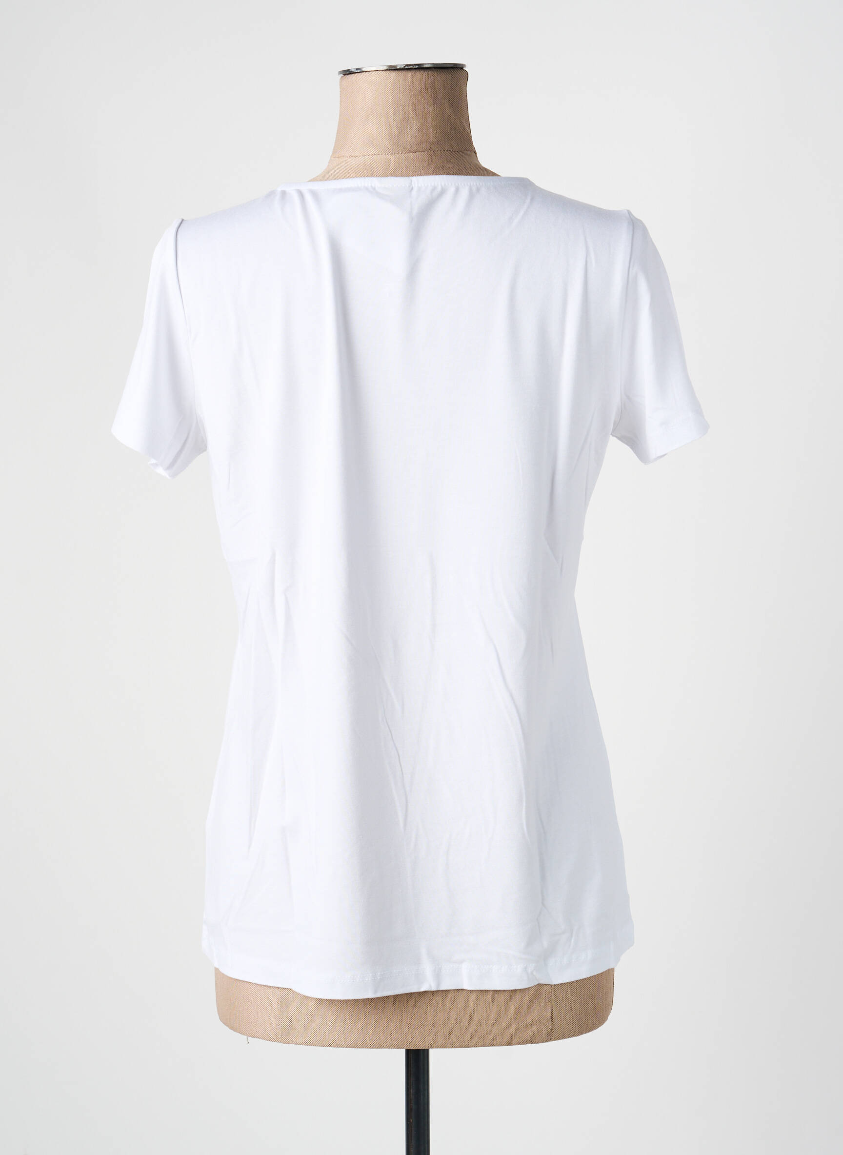 T-shirt sérigraphie avec strass manches courtes blanc HEINE femme