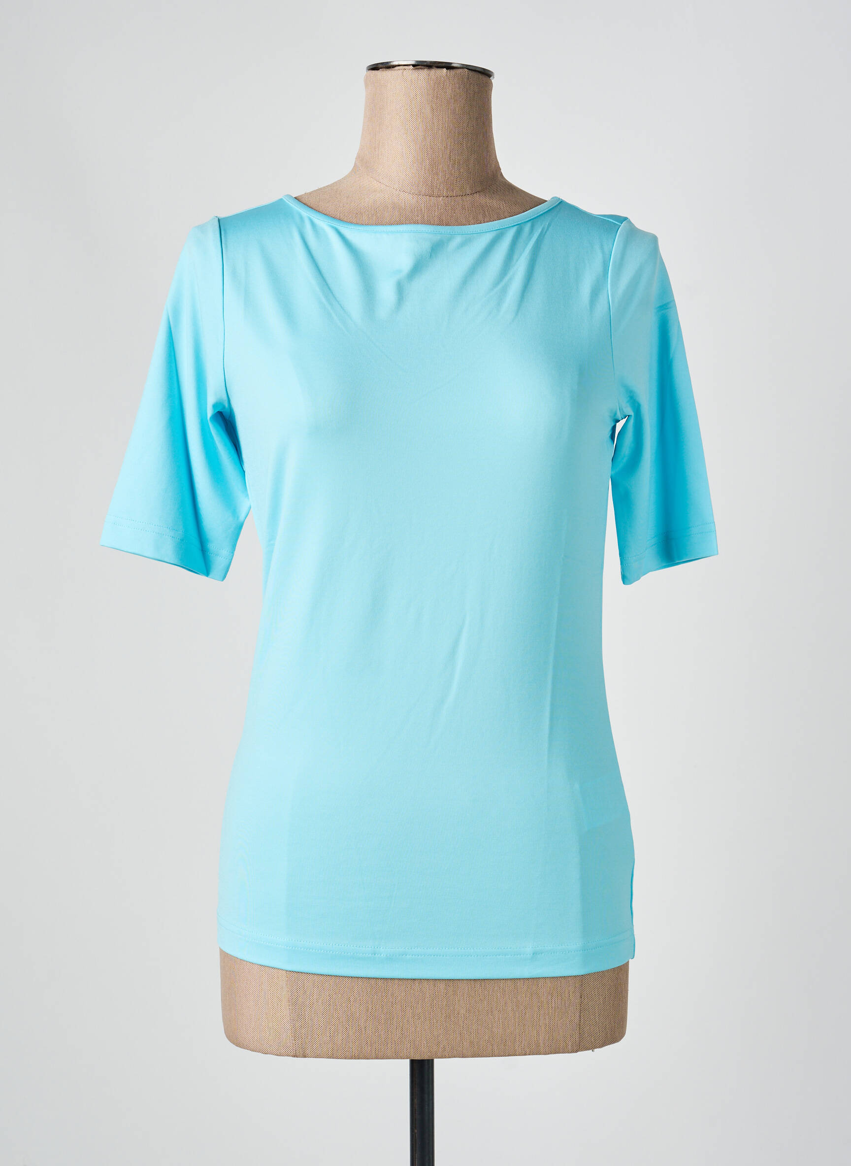 Top stretch manches courtes bleu HEINE femme